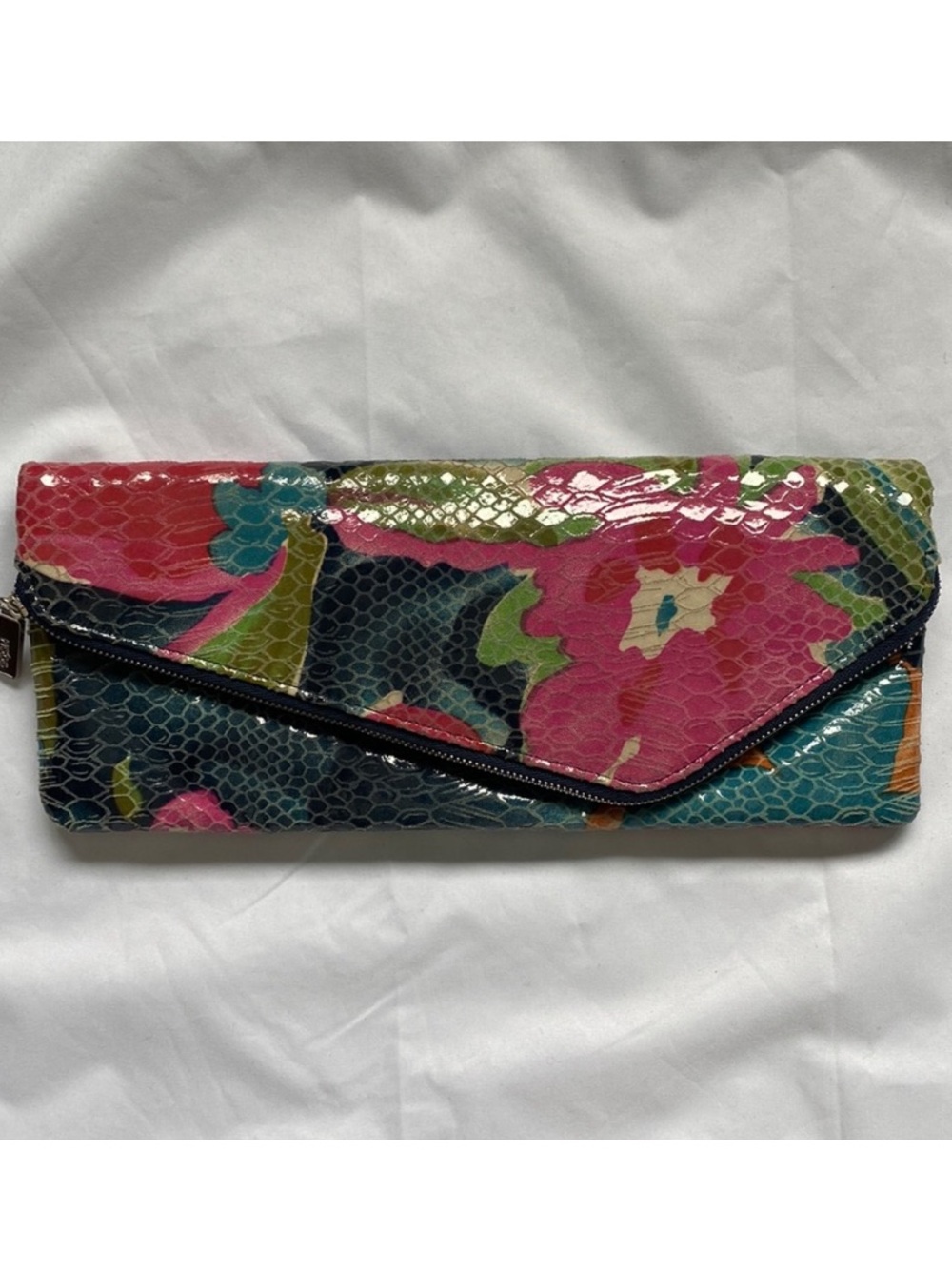 Hobo Floral Snakeskin Envelope Clutch
